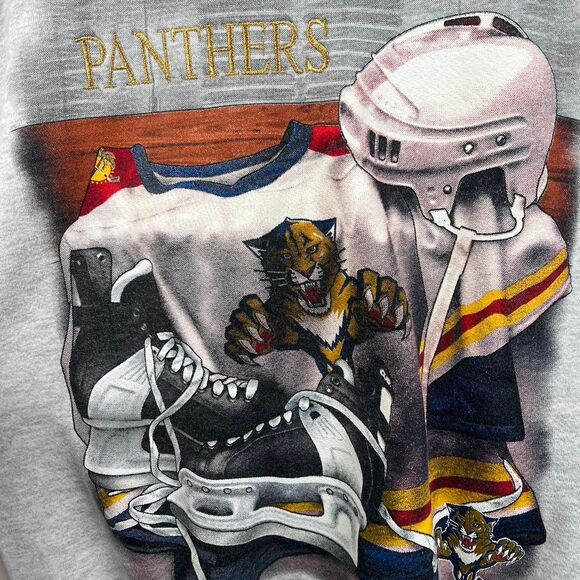 Grey Vintage 90s Detroit Panthers crewneck Size M - Picture 3 of 7